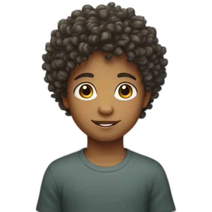 kid with curly hair emoji