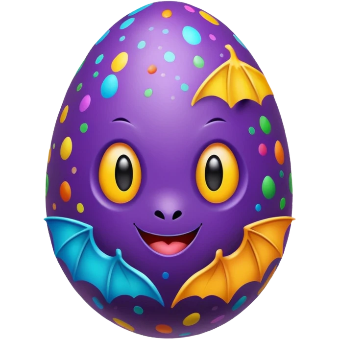 easter egg with bat emoji