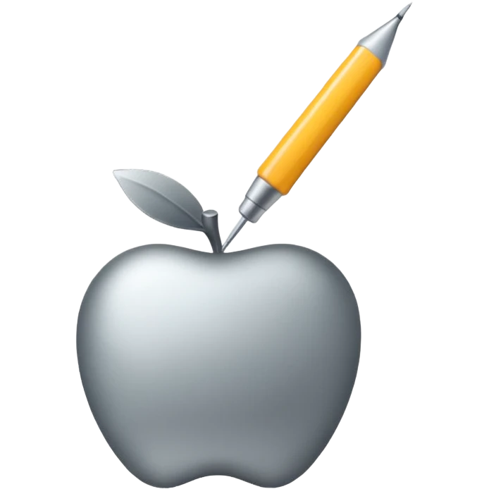 needle icon, gray, soft gradients, Apple emoji style emoji