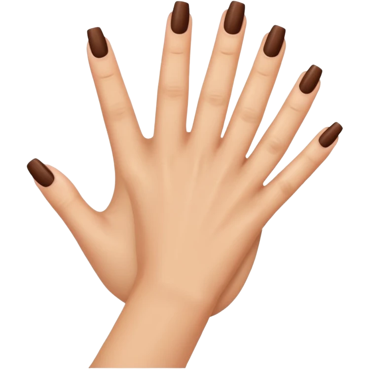 brown nails on a hand emoji