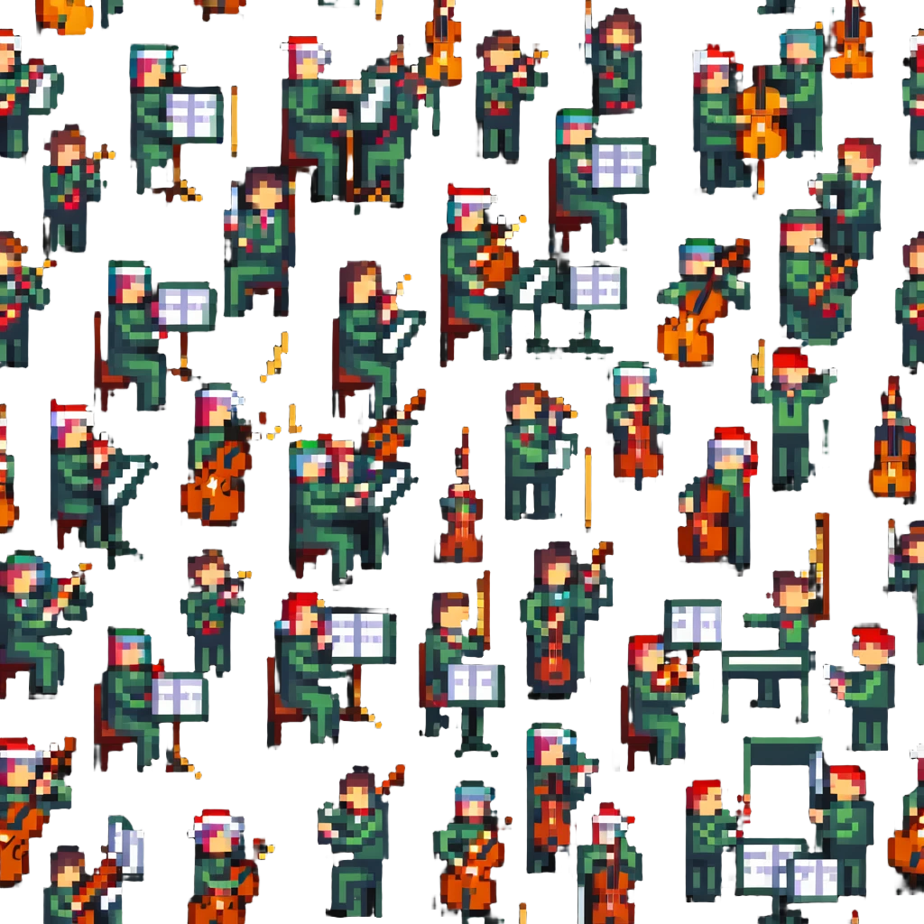 orchestra playing 12 Days of Christmas, festive emoji
