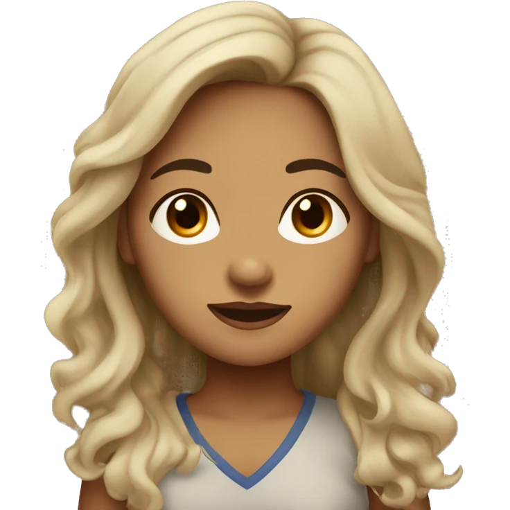 tan nepalese girl with dark brown eyes and dark brown wavy ish hair emoji