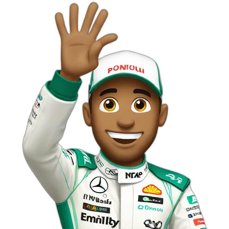 Lewis Hamilton waving  emoji