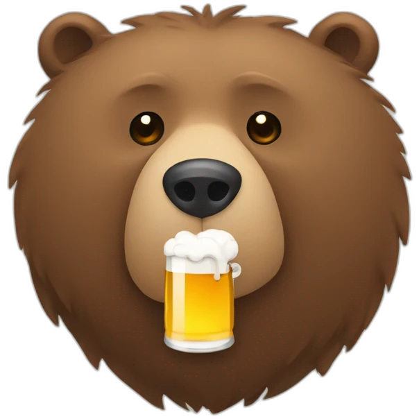 bear drinking a beer emoji