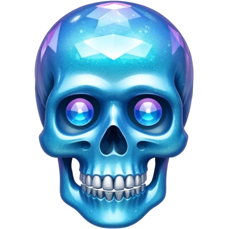 glitter azul skull crystal emoji