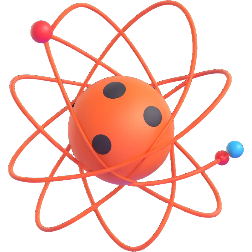 an atom with lavender-pink colors emoji