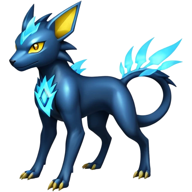 Futuristic Manectric-Luxray-Draco-Fakémon-hybrid-creature (full body), 4 legs emoji