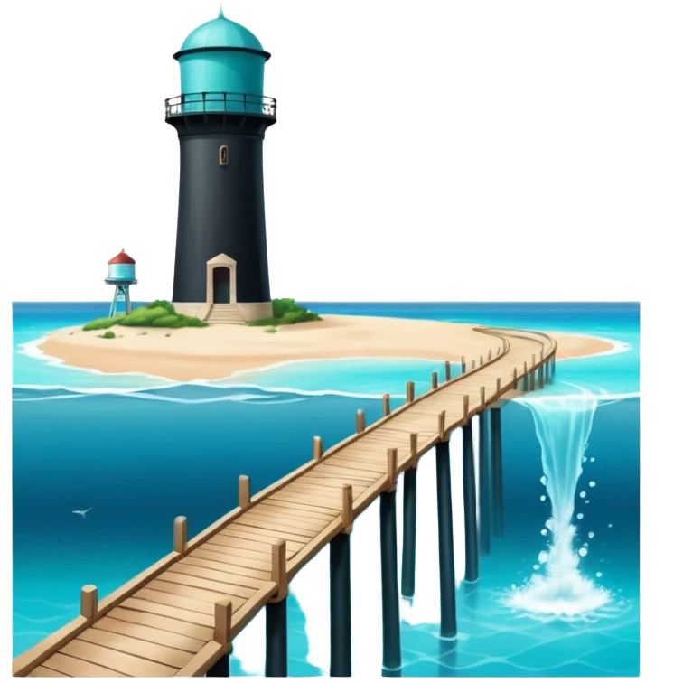 the sea is split in half. left half and right half of the water tower up, in the middle is a path on the floor of the sea emoji