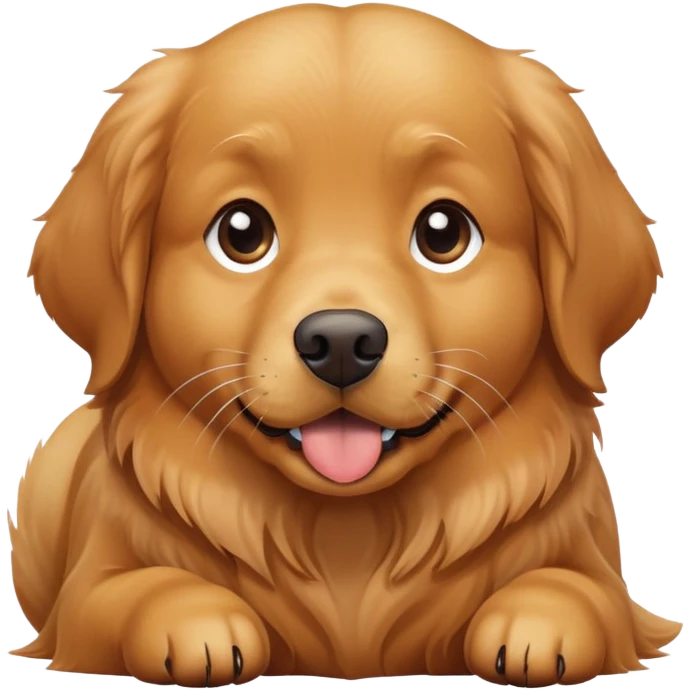Golden retriever laying down begging for a treat  emoji