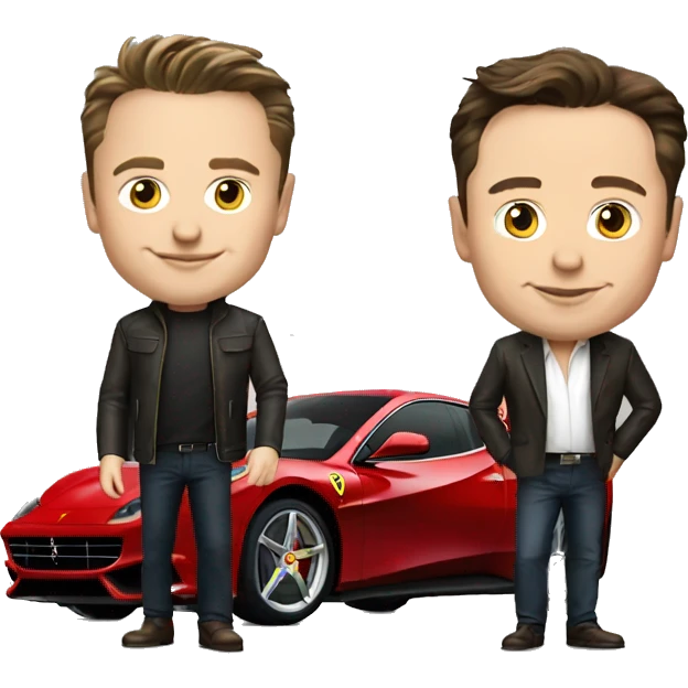 elon musk with a ferrari emoji