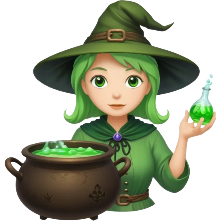 green witch cooking potion emoji