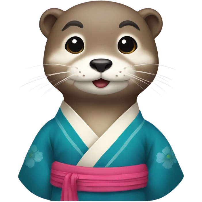 a otter face wearing traditional korean hanbok emoji