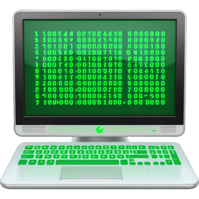 computer with  code emoji