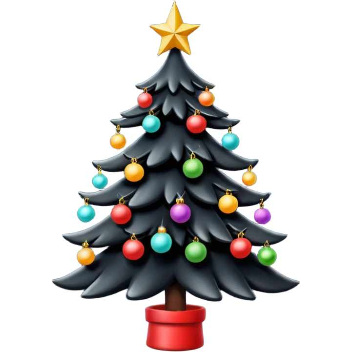 black christmas tree emoji