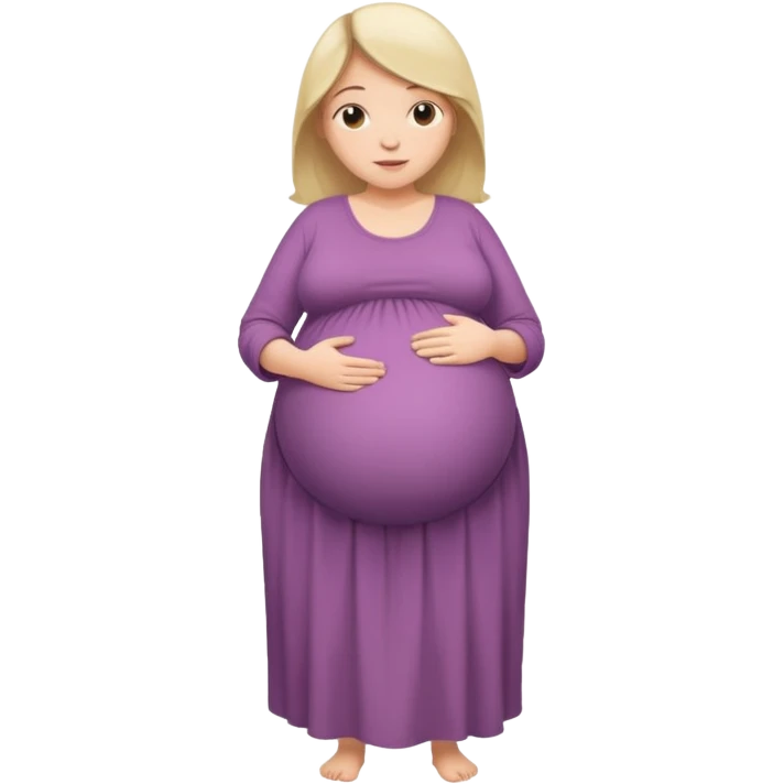very heavily pregnant overdue woman with super  huge round belly emoji