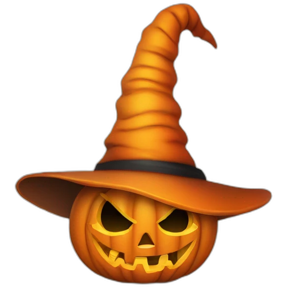 scary halloween pumpkin in witch hat emoji