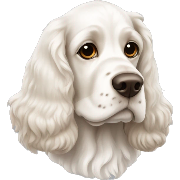 White cocker spaniel with dark brown ears emoji
