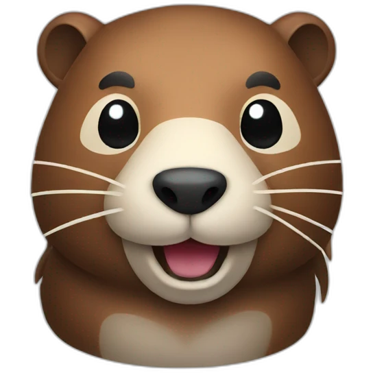 Beaver with tail emoji