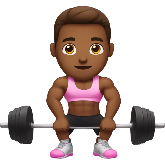 brown guy with a hello kitty shirt doing crossfit  emoji