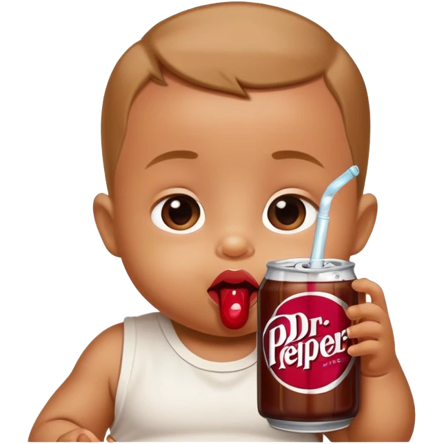 tan baby drinking dr peper emoji