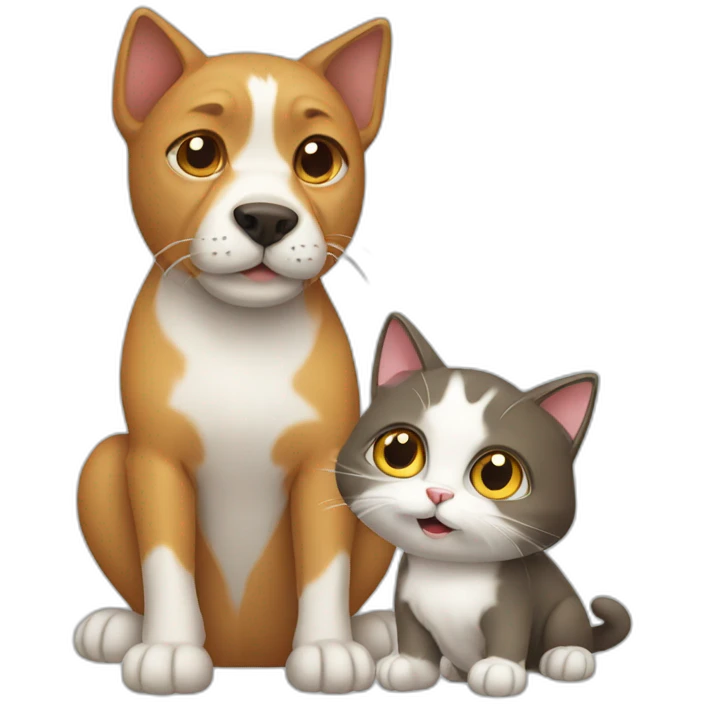 Cat with dog emoji