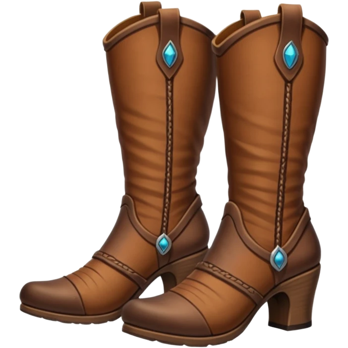medievil boots, simple fantasy adveture boots, female, no laces, high heels emoji