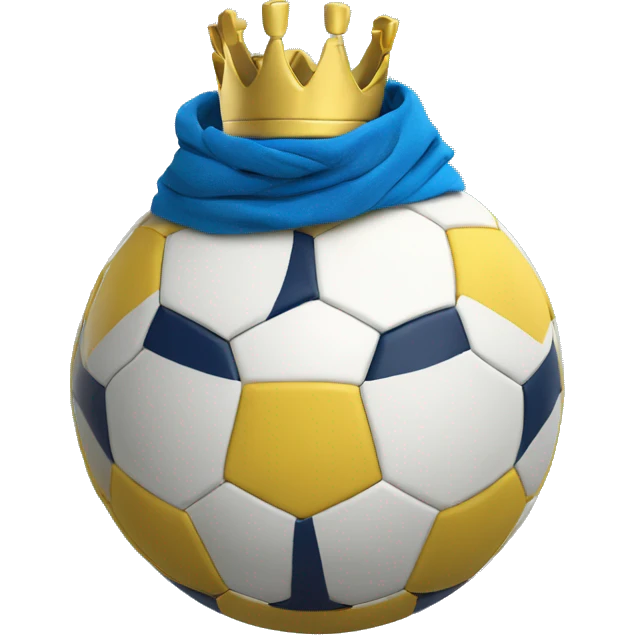charlotte fc themed soccer ball with minimalist crown and blue scarf emoji