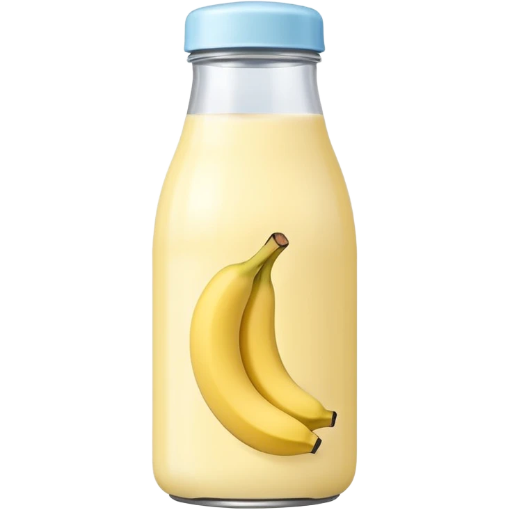 Korean banana milk bottle, cute pastel style, soft lighting emoji