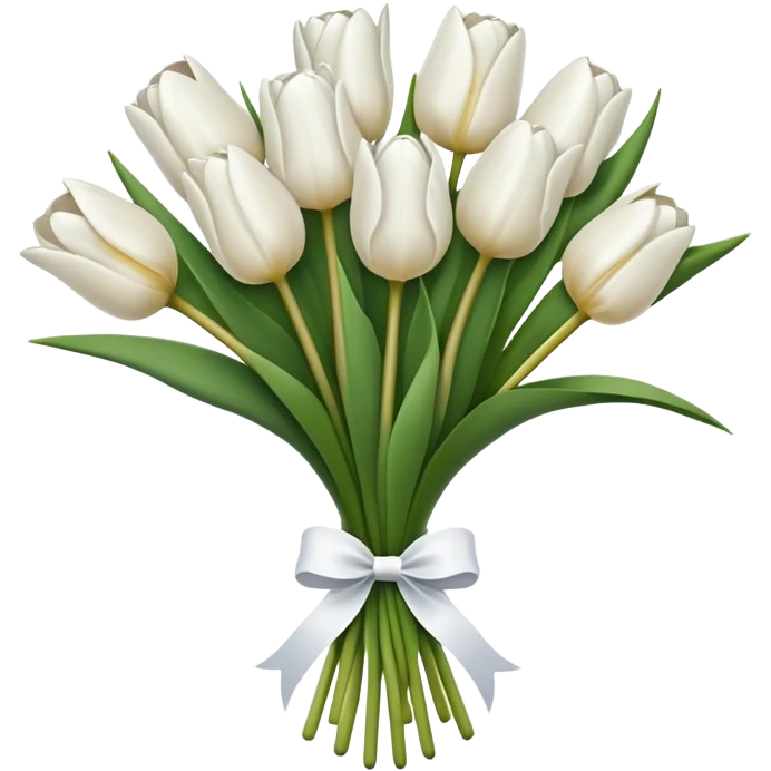 white tulip bouquet  emoji