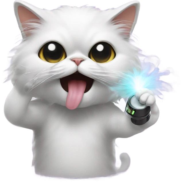 persian cat hitting a dab vape emoji
