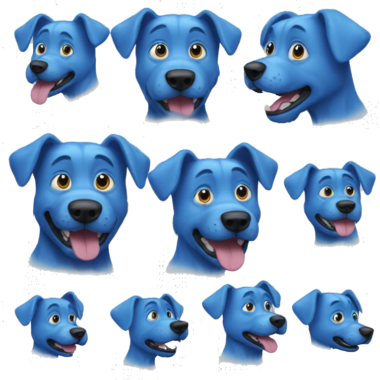 crazy blue dog emoji