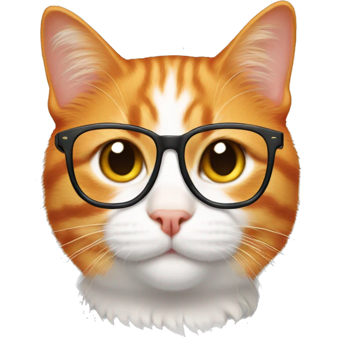 Orange cat with glasses emoji