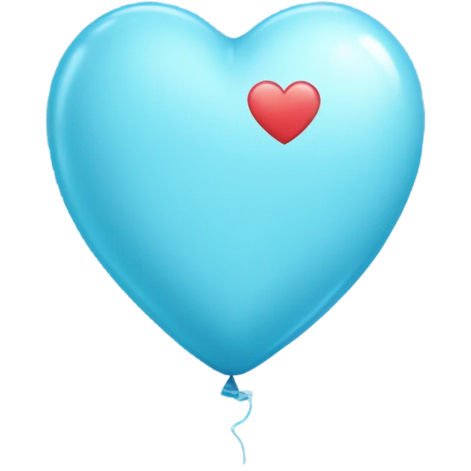 Light blue heart balloon with number  emoji