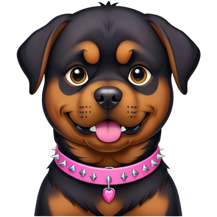 Rottweiler with pink spiked collar emoji
