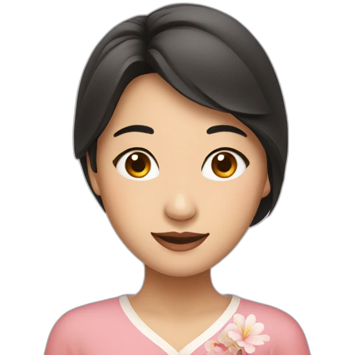 Asian lady in love emoji