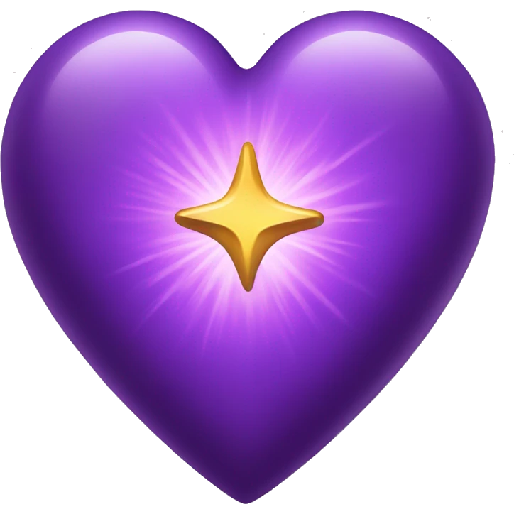 purple heart with magic emoji