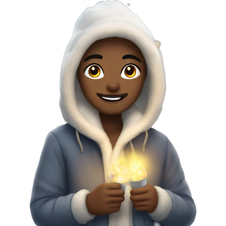 Winter pat with fairy lights  emoji