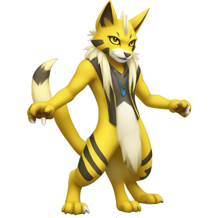 Yellow lombax-Zeraora-Renamon-cat full body emoji