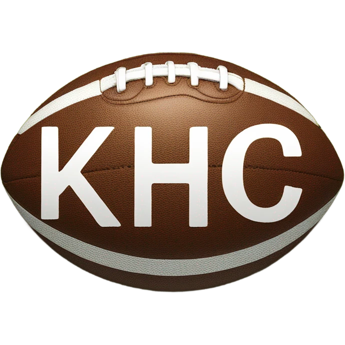 Football with the letters “KC” and the football is wearing a crown emoji