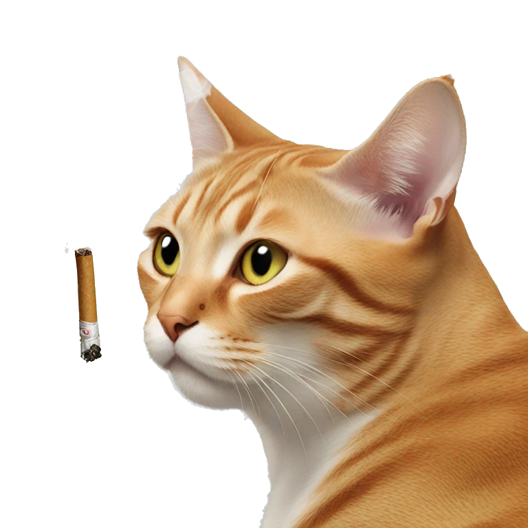 A cat smoking emoji