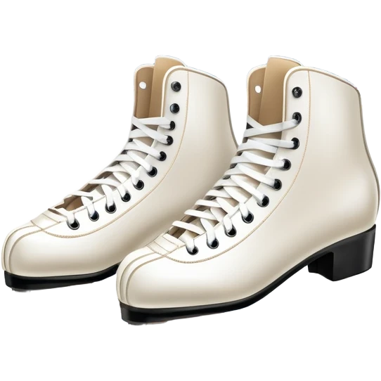An icon featuring a pair of elegant figure skates resting on scratched, worn ice. In the background, cheering spectators fill the stands of a grand stadium, creating a vibrant atmosphere. Transparent background highlights the essence of figure skating performance emoji