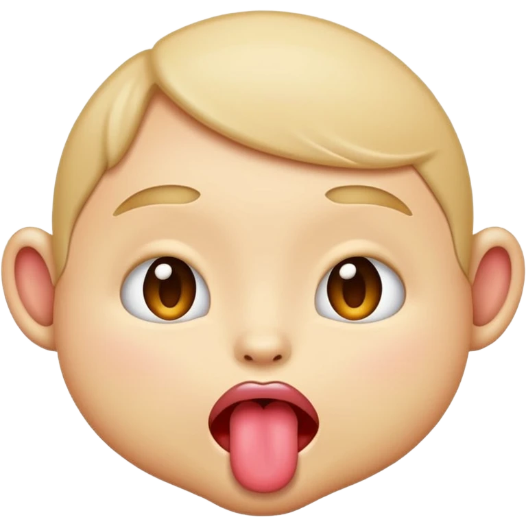 cute emoji-style face sticking tongue out, looking petty emoji
