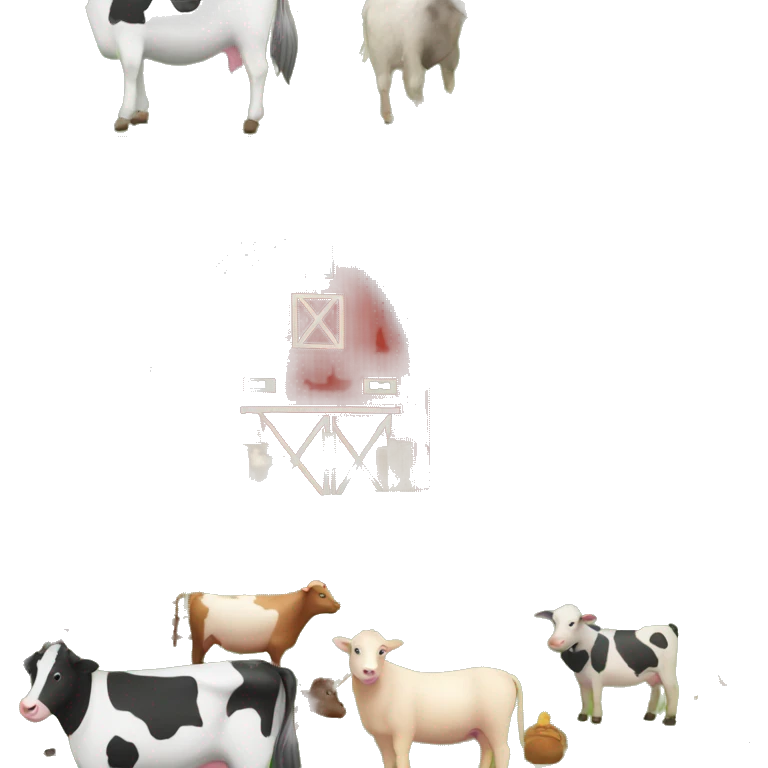 Farm with animals und hills in the background suny emoji
