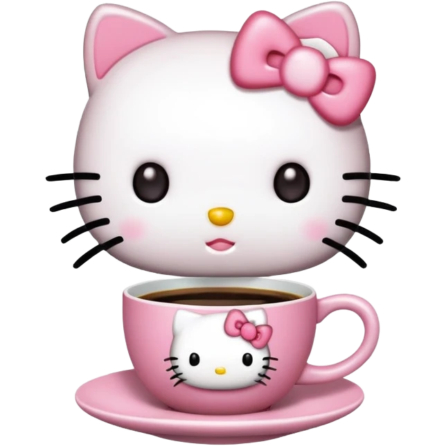 hello kitty com copo de café emoji