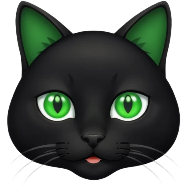 Green eyes black cat emoji