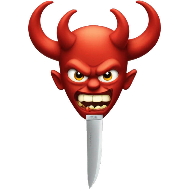 the devil emoji holding a knife with eyes wide open  emoji