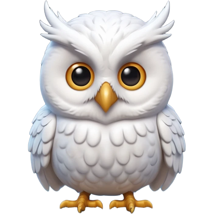 “3D emoji of a magical [white 🦉], Harry Potter style, Hogwarts magic, fantasy atmosphere, soft glow, cinematic lighting, high detail” emoji