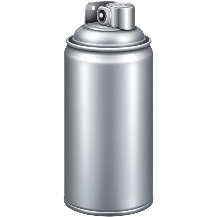 Silver metallic spray paint can for graffiti emoji