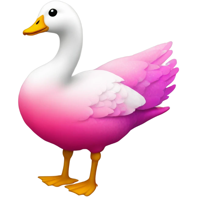 Pink ombre goose with glitter no white  emoji