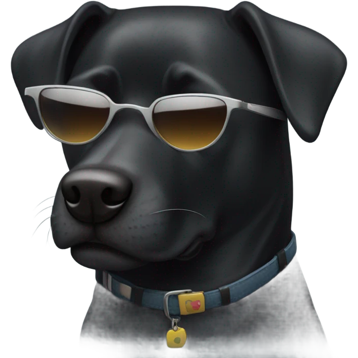 Black Dog with sunglasses  emoji